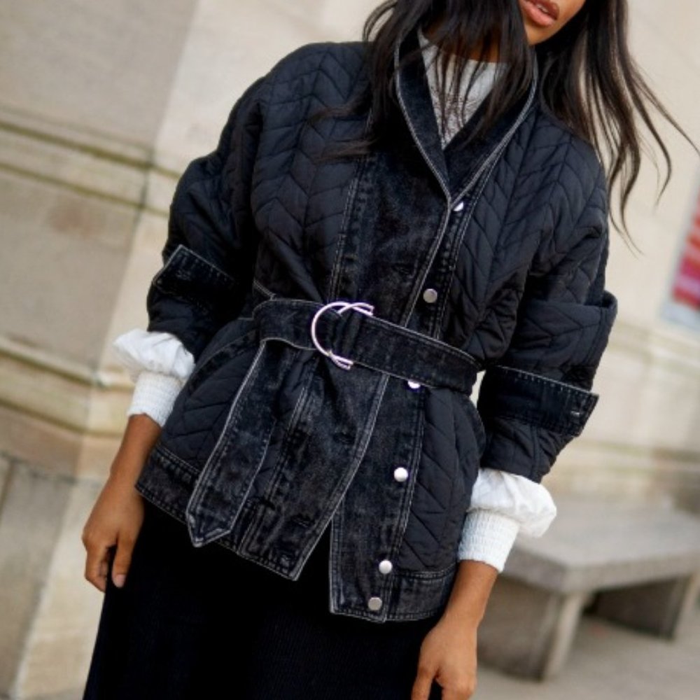MAJE Mixed Material Down Jacket
